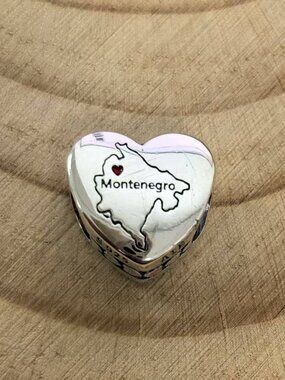 Pandora Montenegro Exclusive Travel Heart Charm Pendant, S925 Silver Jewelry